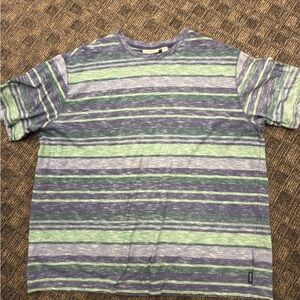 Rowm Striped Green Blue &‎ Purple Shirt  100% Cotton  Sz XL